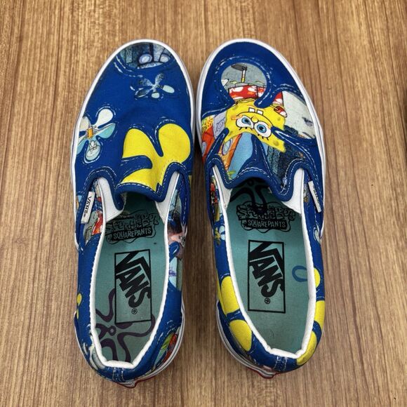 Vans Classic Slip-on SpongeBob Blue Aloha Bob - Size Men’s 5 / Women's 6.5 - Picture 8 of 10